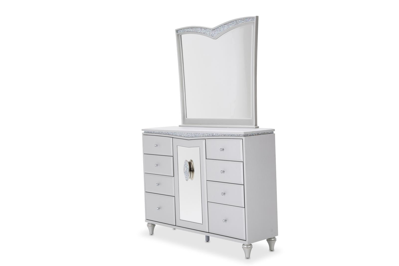 Melrose Plaza Upholstered Dresser in Dove - Luxe Home Furnishings (Jersey City, NJ)