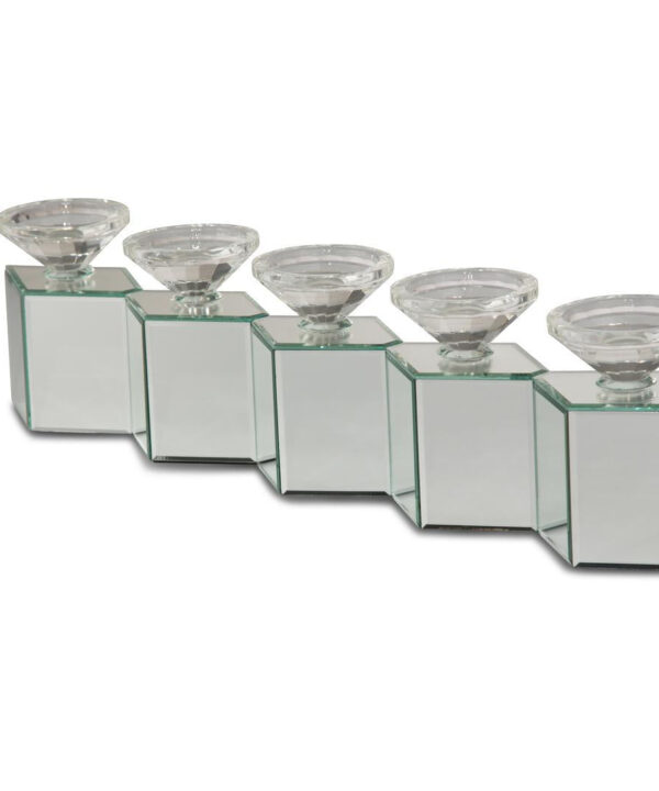 Montreal Mirorred Cube Linear Candle Holder - Luxe Home Furnishings (Jersey City, NJ)
