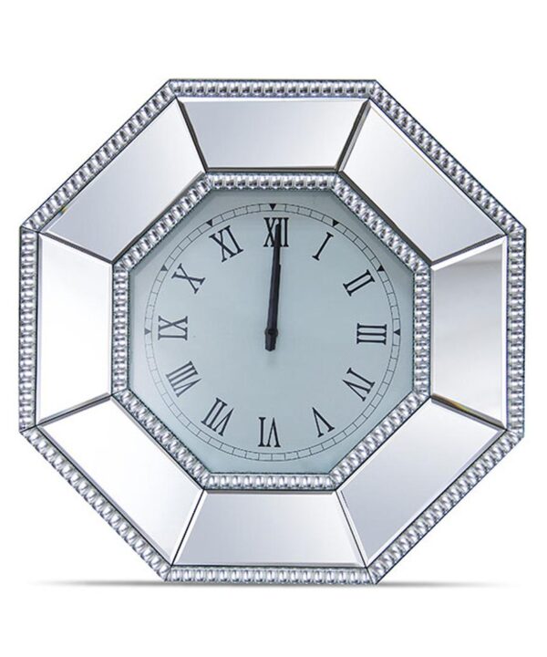 Montreal Octagonal Mirrored Wall Clock - Luxe Home Furnishings (Jersey City, NJ)