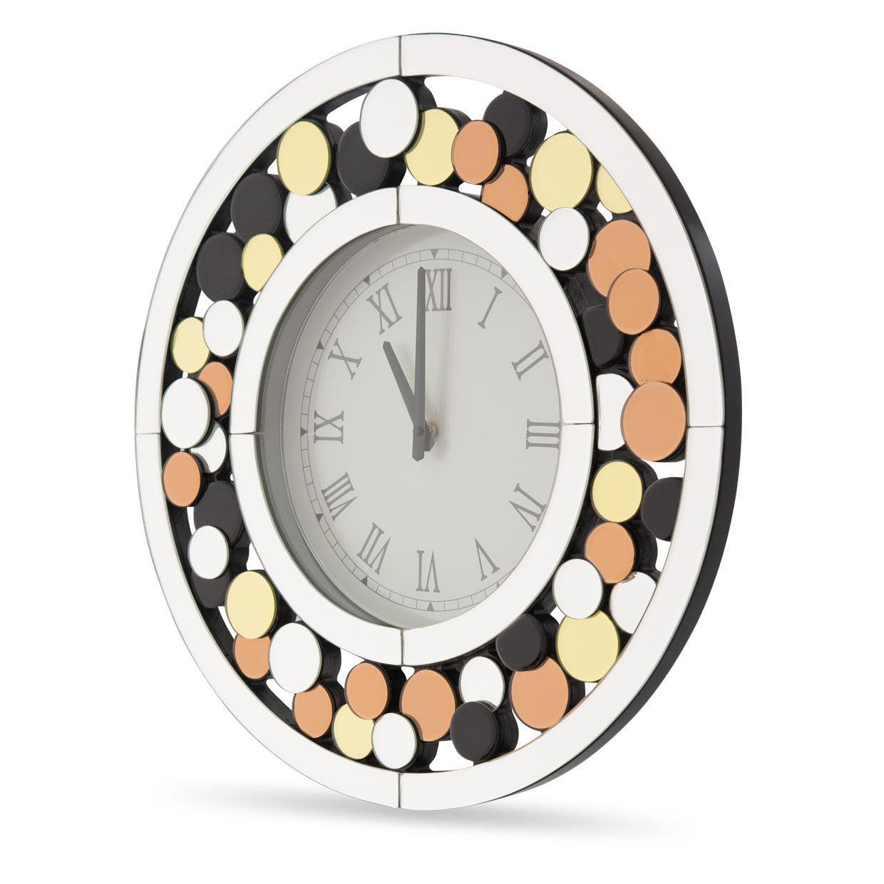 Montreal Round Clock w/Colored Accents - Luxe Home Furnishings (Jersey City, NJ)