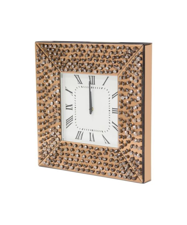 Montreal Square Wall Clock w/Crystal Accents - Luxe Home Furnishings (Jersey City, NJ)