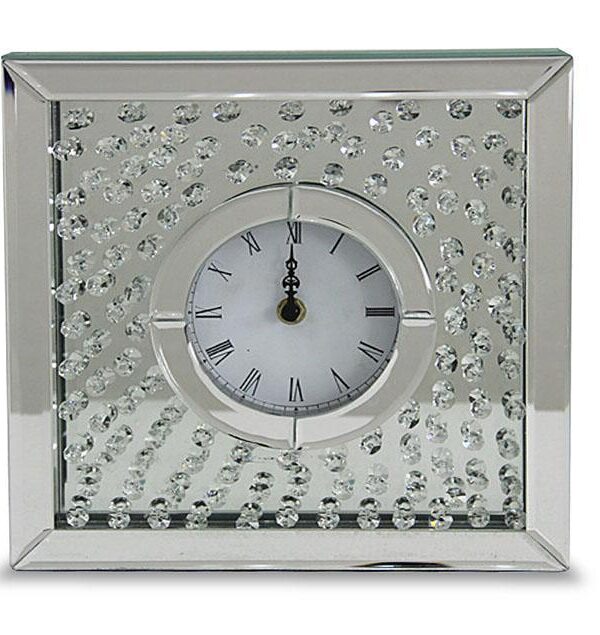 Montreal Table Clock w/Crystal Accents - Luxe Home Furnishings (Jersey City, NJ)