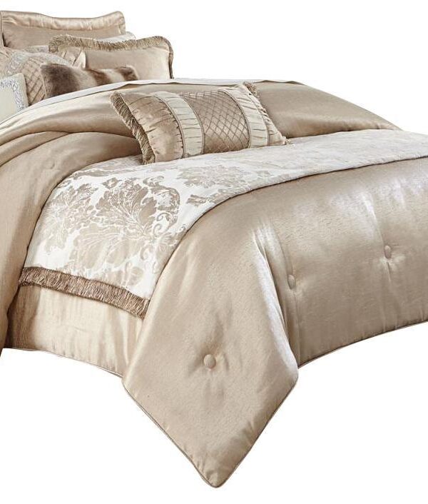 Palermo 10-pc King Comforter Set in Sand - Luxe Home Furnishings (Jersey City, NJ)