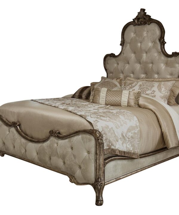 Platine de Royale King Panel Bed in Antique Platinum 09000EKPL3-101 - Luxe Home Furnishings (Jersey City, NJ)