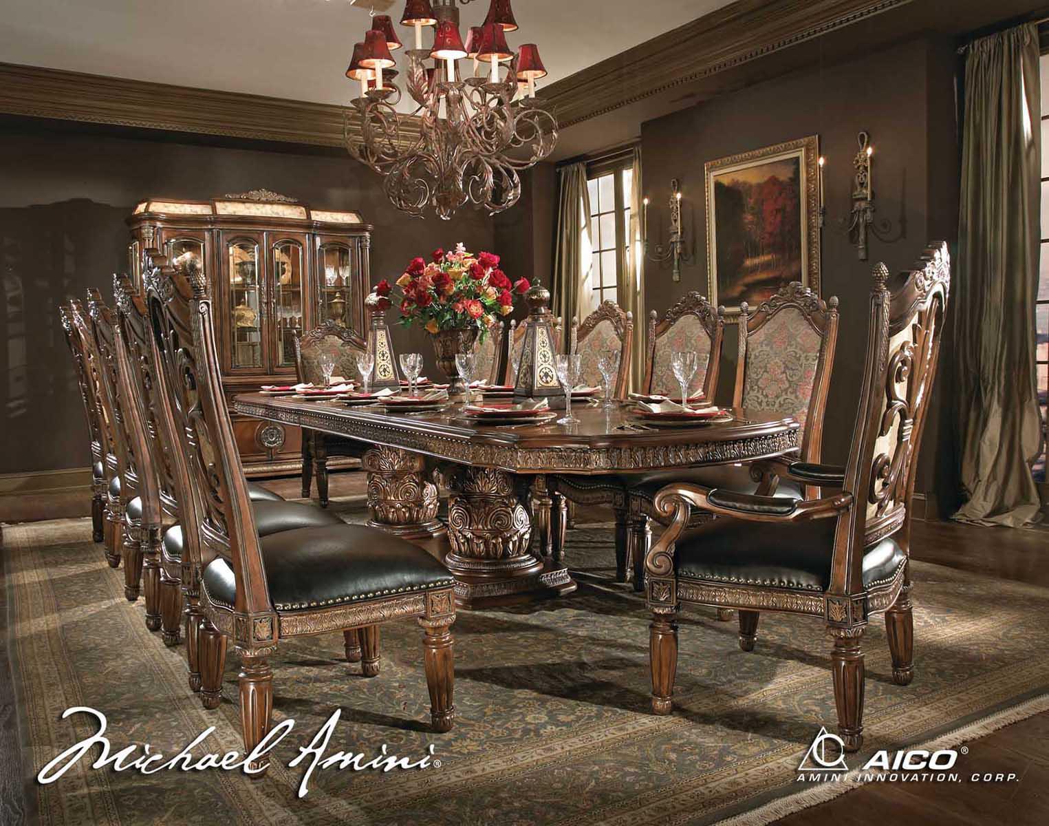 AICO Villa Valencia Side Chair in Classic Chestnut (Set of 2) - Luxe Home Furnishings (Jersey City, NJ)