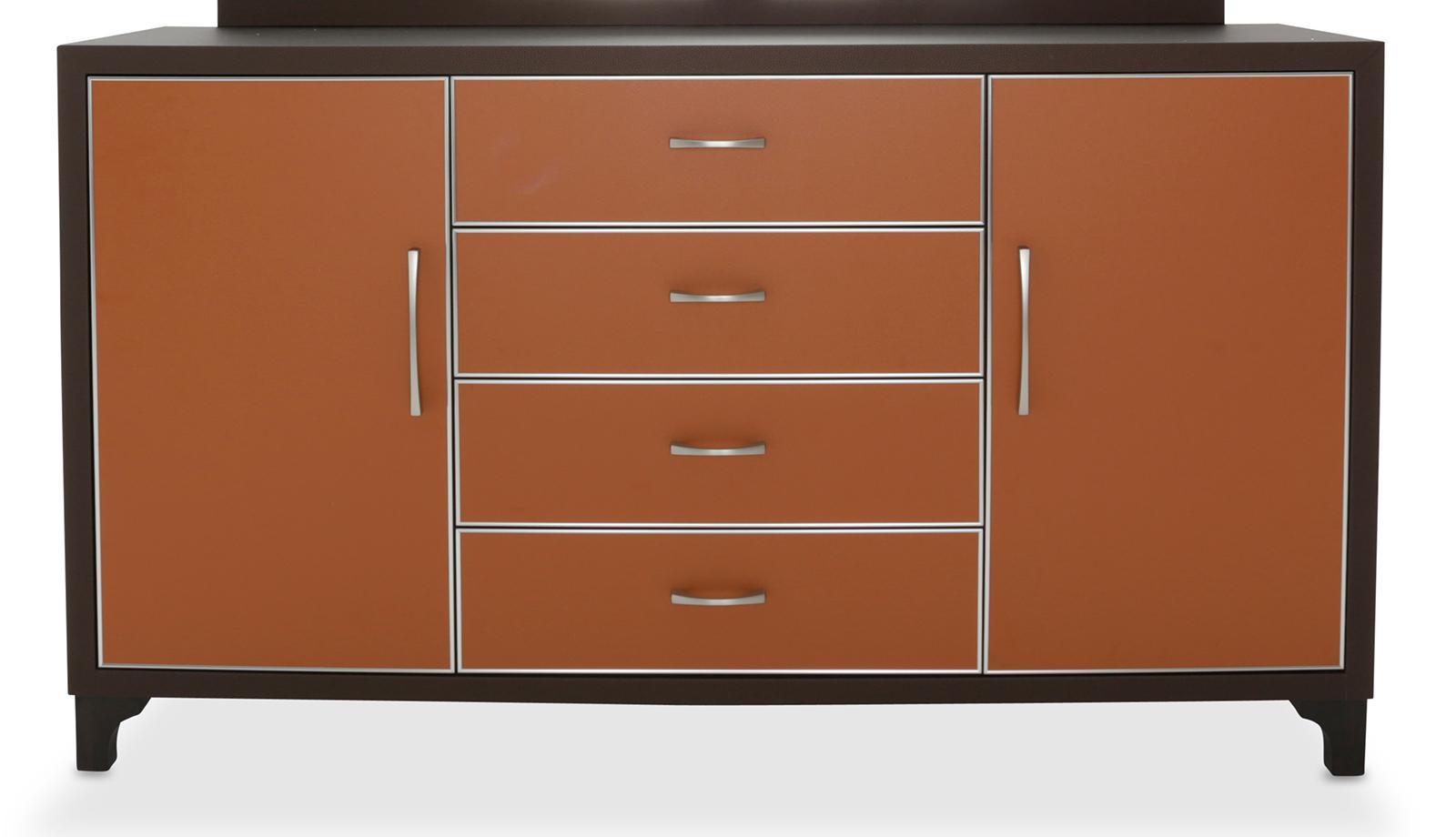 21 Cosmopolitan 4 Drawer Dresser in Orange/Umber - Luxe Home Furnishings (Jersey City, NJ)