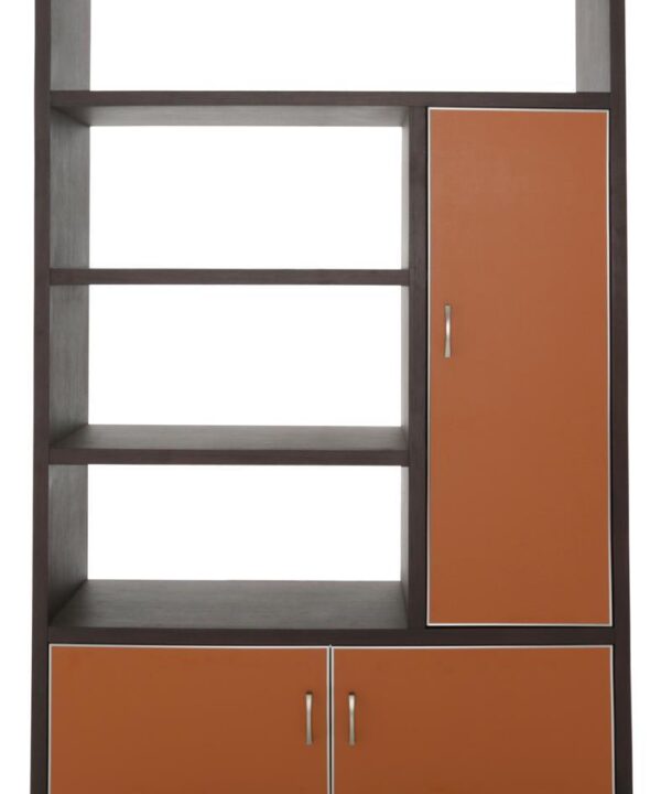 21 Cosmopolitan Right Bookcase in Umber/Orange - Luxe Home Furnishings (Jersey City, NJ)