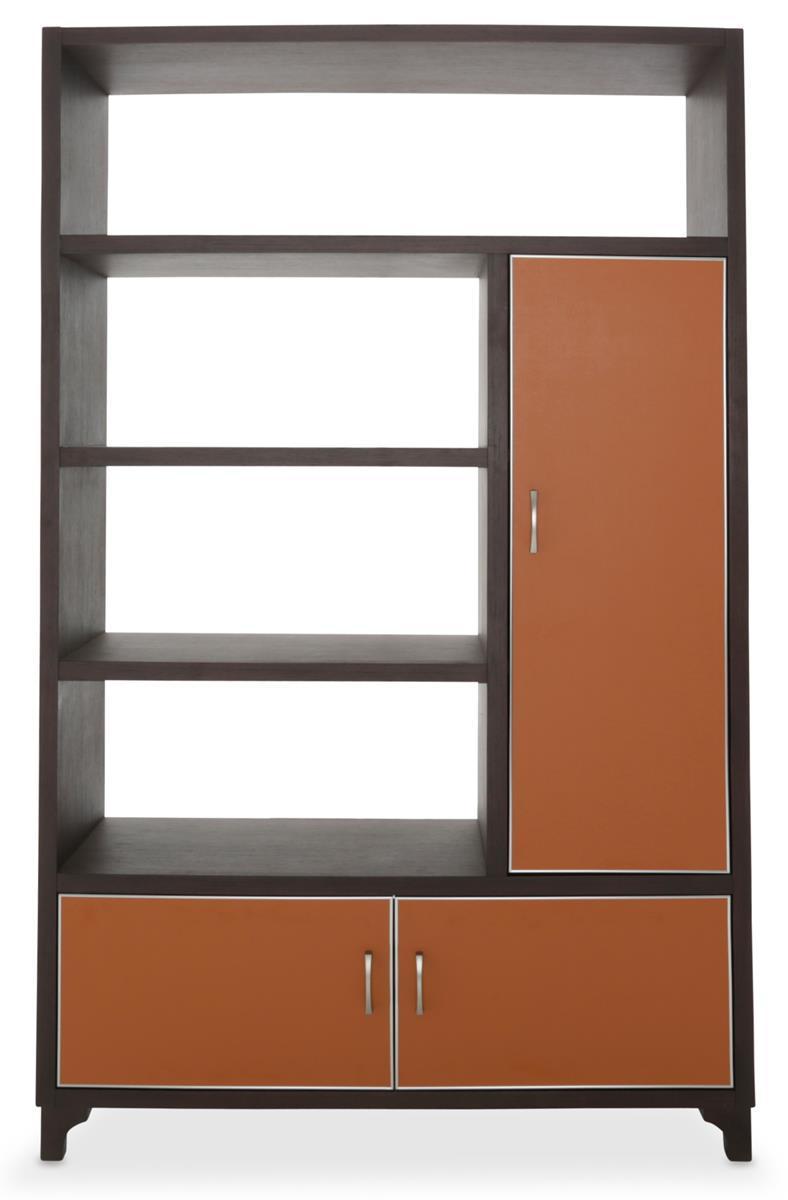 21 Cosmopolitan Right Bookcase in Umber/Orange - Luxe Home Furnishings (Jersey City, NJ)
