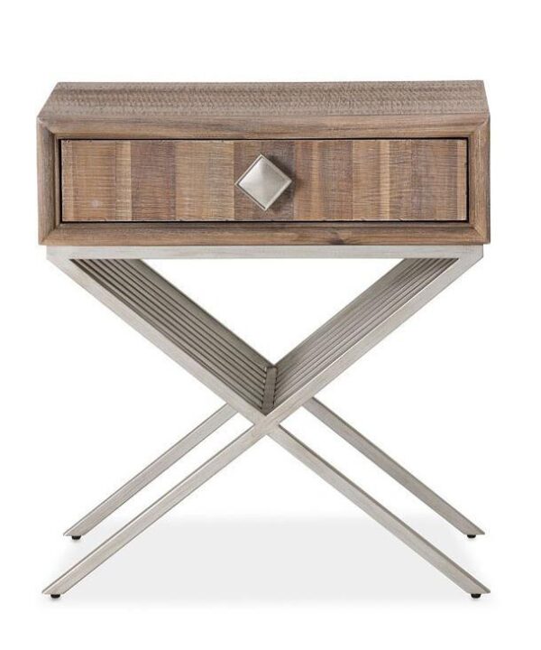 Hudson Ferry Side Table w/ Drawer in Driftwood - Luxe Home Furnishings (Jersey City, NJ)