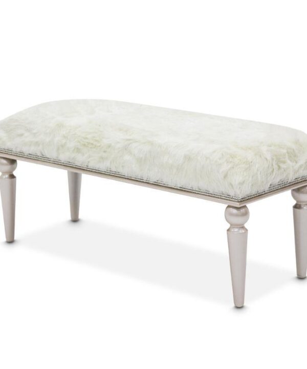 Glimmering Heights Non-Storage Bed Bench in Ivory - Luxe Home Furnishings (Jersey City, NJ)