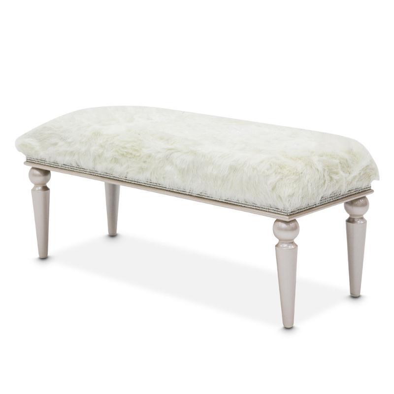 Glimmering Heights Non-Storage Bed Bench in Ivory - Luxe Home Furnishings (Jersey City, NJ)