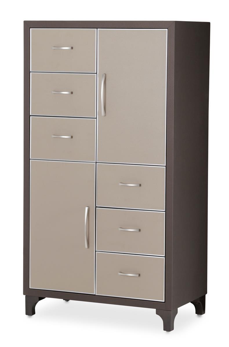 21 Cosmopolitan 6 Drawer Chest in Taupe/Umber - Luxe Home Furnishings (Jersey City, NJ)