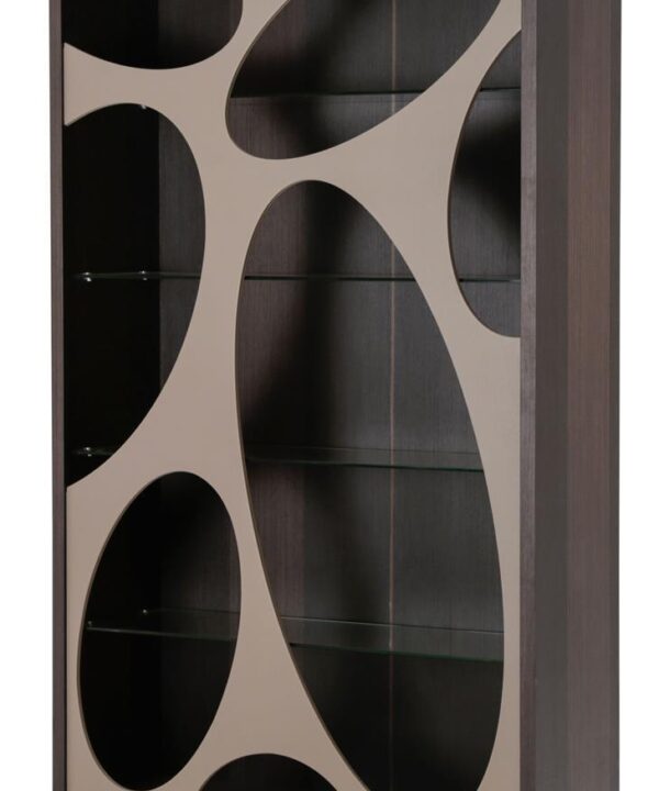 21 Cosmopolitan Curio Side Cabinet in Taupe/Umber - Luxe Home Furnishings (Jersey City, NJ)