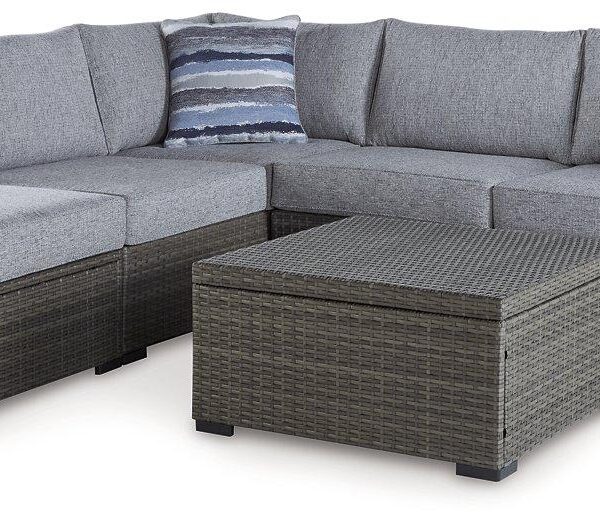 Petal Road Outdoor Loveseat Sectional/Ottoman/Table Set (Set of 4) image