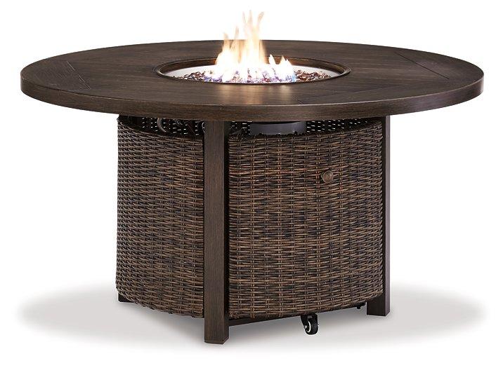 Paradise Trail Paradise Trail Fire Pit Table with 4 Nuvella Swivel Lounge Chairs - Image 4
