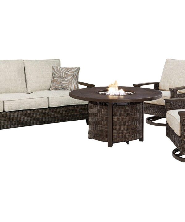 Paradise Trail Outdoor Sofa, Lounge Chairs and Fire Pit Table