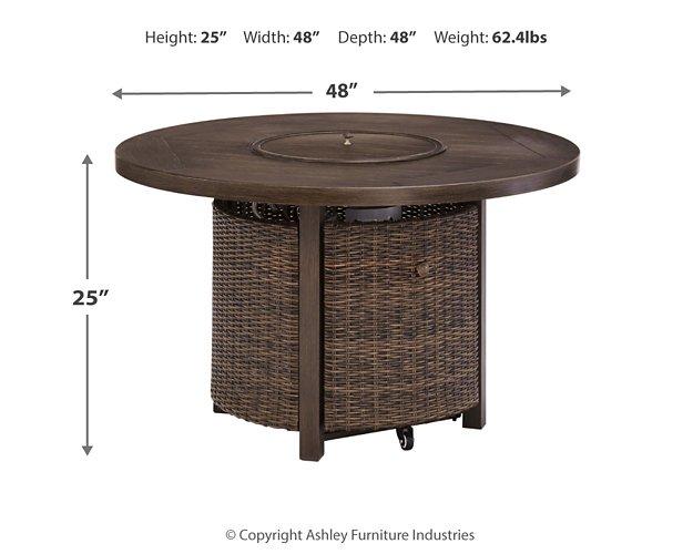Paradise Trail Paradise Trail Fire Pit Table with 4 Nuvella Swivel Lounge Chairs - Image 8