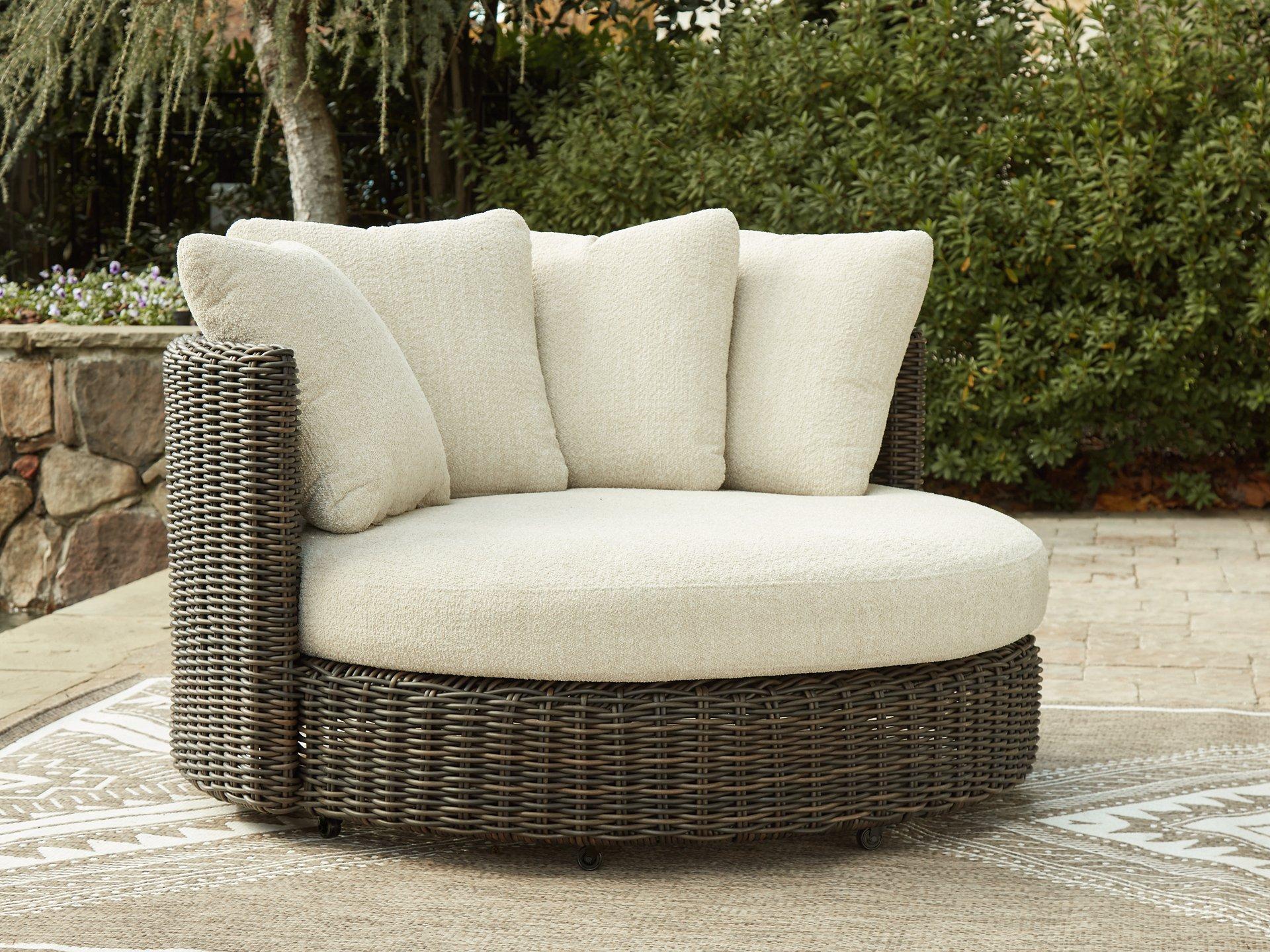 Kimora Outdoor Swivel Lounge Chair with Cushion - Image 2