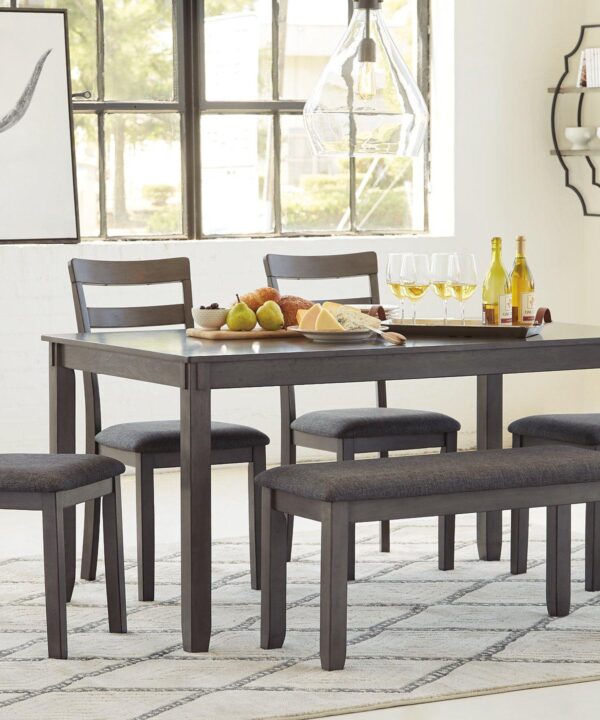 Bridson Dining Table and Chairs with Bench (Set of 6)