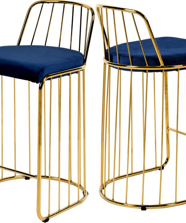 Gio Navy Velvet Stool