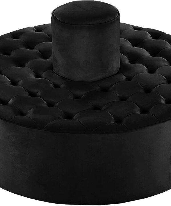 Banquet Black Velvet Ottoman/Bench