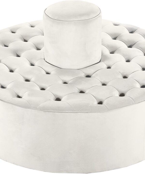 Banquet Cream Velvet Ottoman/Bench