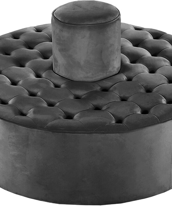 Banquet Grey Velvet Ottoman/Bench