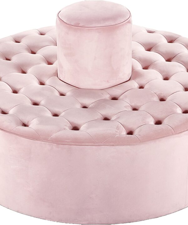 Banquet Pink Velvet Ottoman/Bench