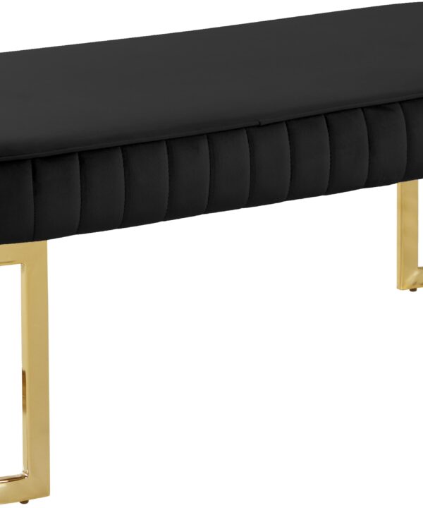 Lemar Black Velvet Bench