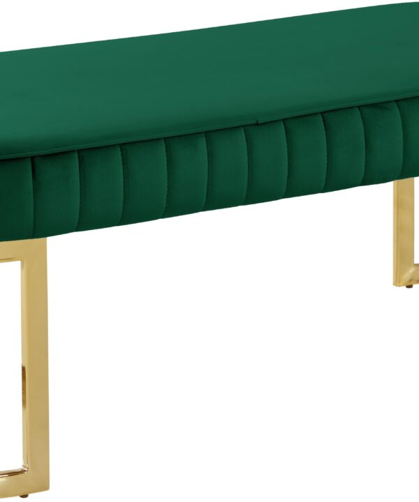 Lemar Green Velvet Bench
