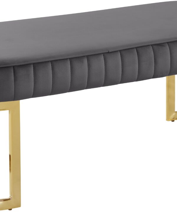 Lemar Grey Velvet Bench