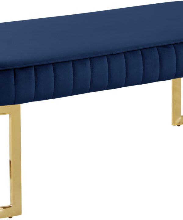 Lemar Navy Velvet Bench