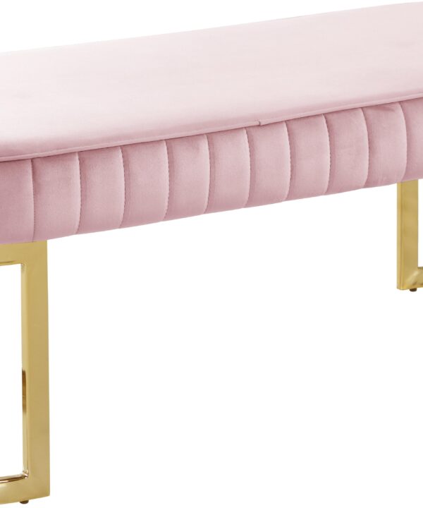 Lemar Pink Velvet Bench