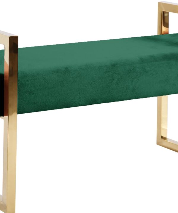 Olivia Green Velvet Bench