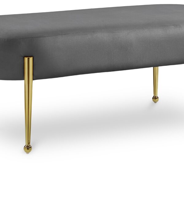 Gia Grey Velvet Bench