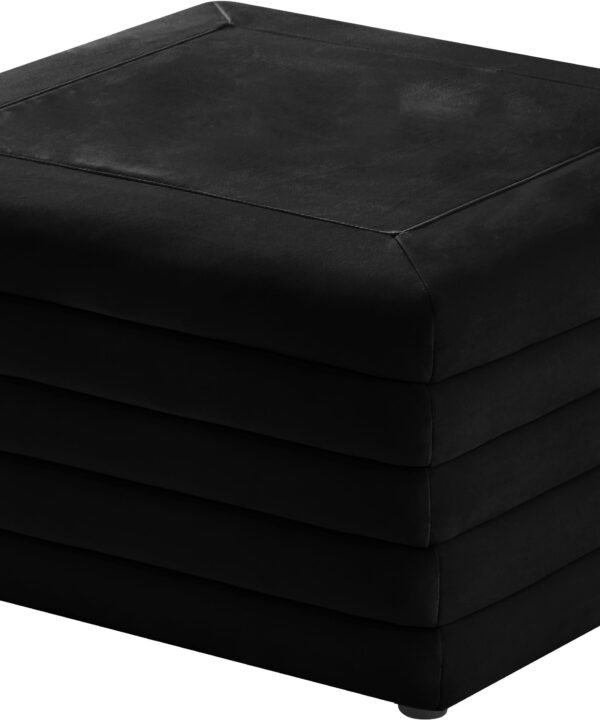 Lorenzo Black Velvet Ottoman