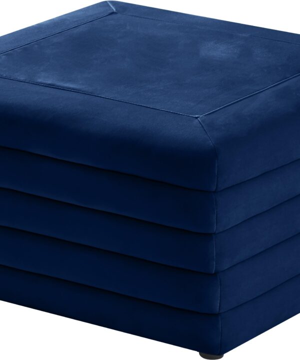 Lorenzo Navy Velvet Ottoman