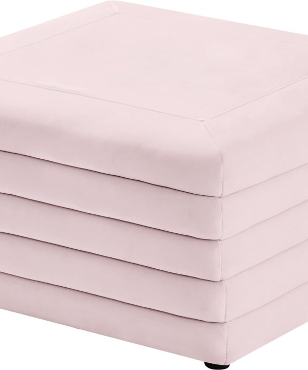 Lorenzo Pink Velvet Ottoman