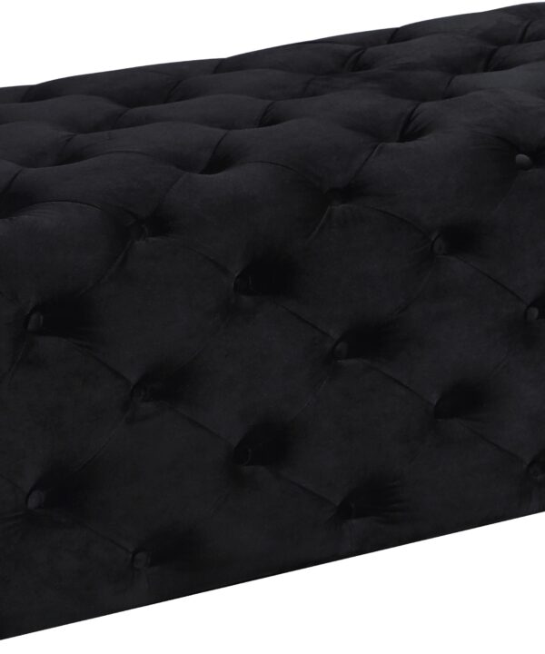 Casey Black Velvet Ottoman/Bench