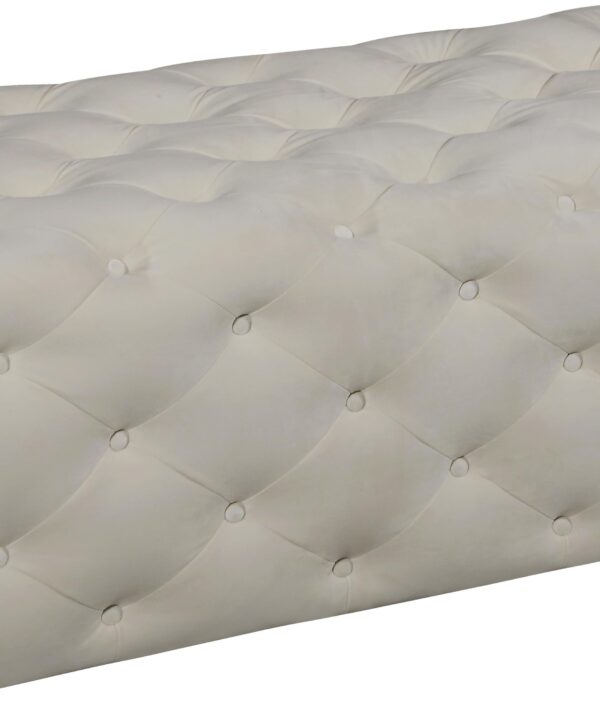 Casey Cream Velvet Ottoman/Bench