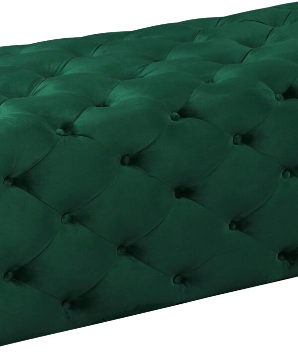 Casey Green Velvet Ottoman/Bench
