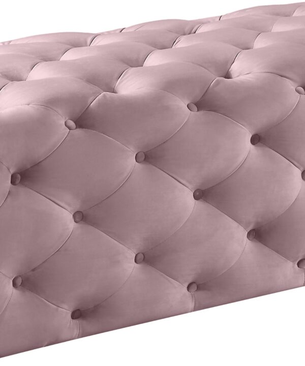 Casey Pink Velvet Ottoman/Bench