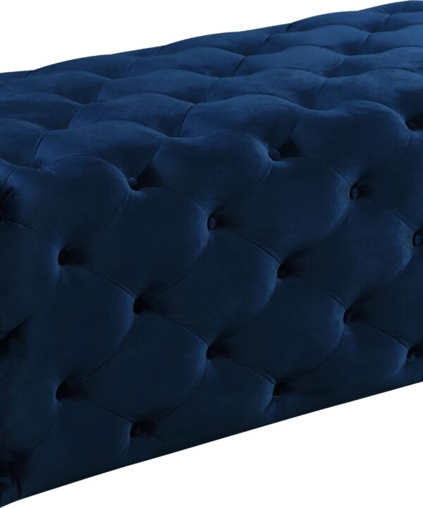 Casey Navy Velvet Ottoman/Bench