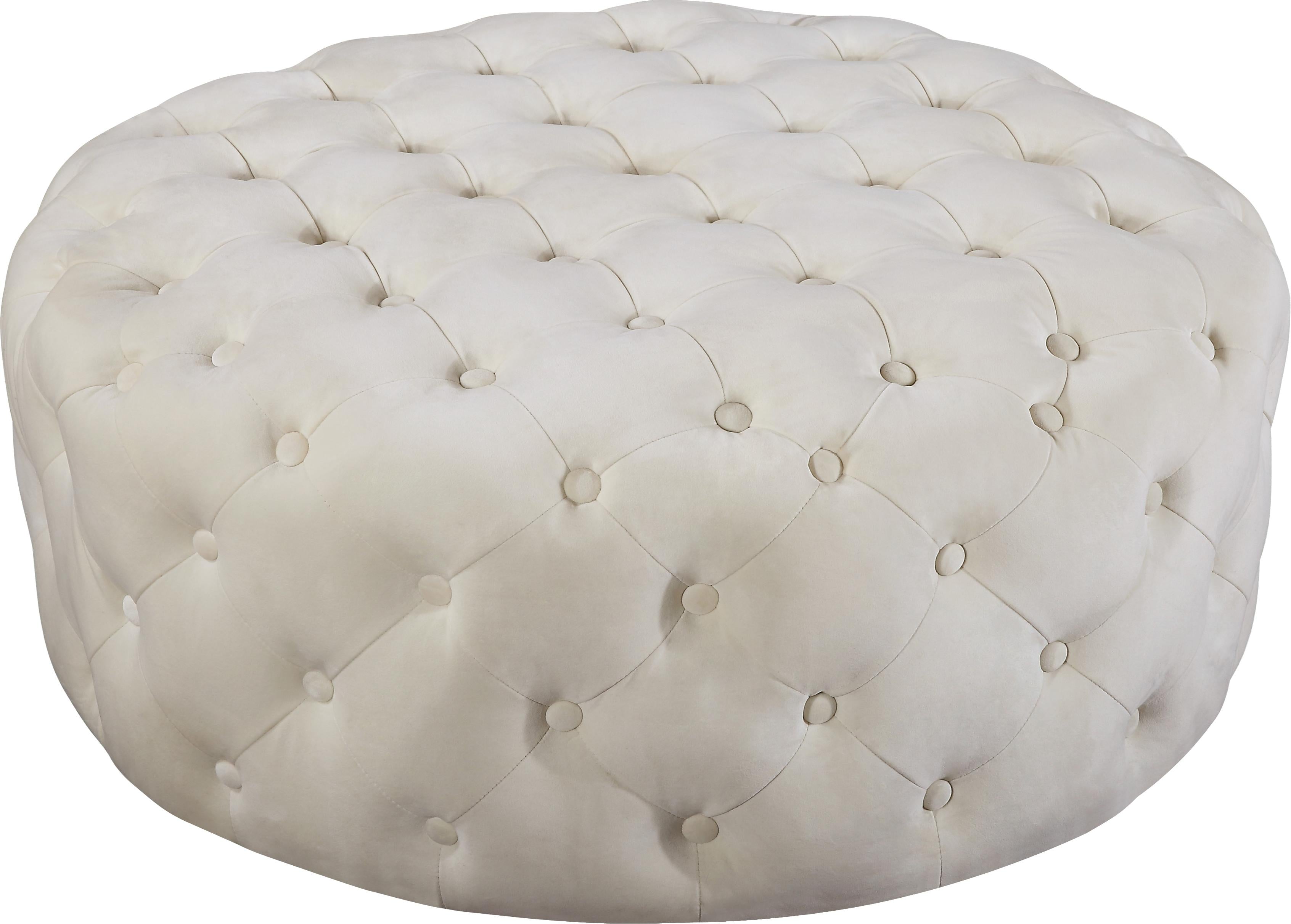 Addison Cream Velvet Ottoman/Bench