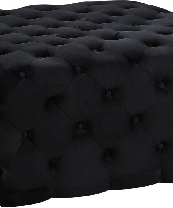 Ariel Black Velvet Ottoman/Bench
