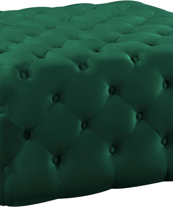 Ariel Green Velvet Ottoman/Bench