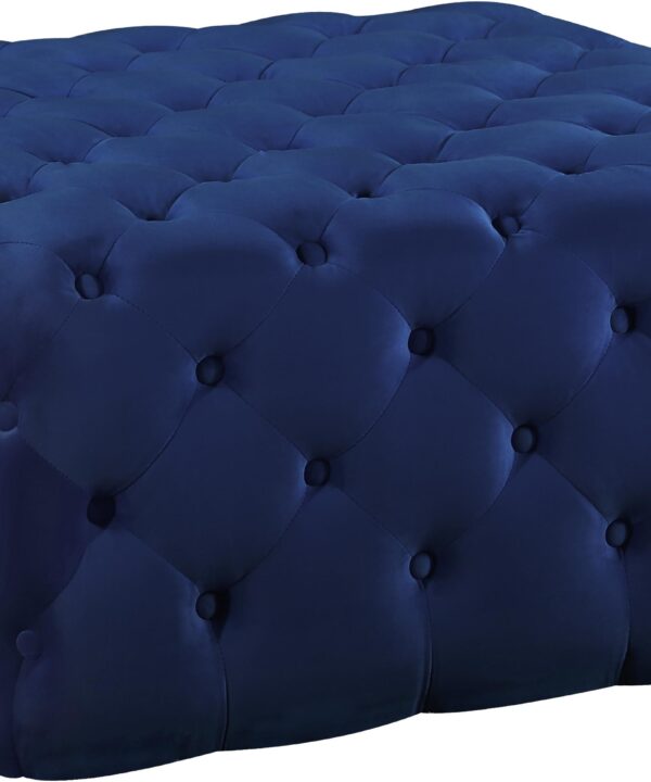 Ariel Navy Velvet Ottoman/Bench