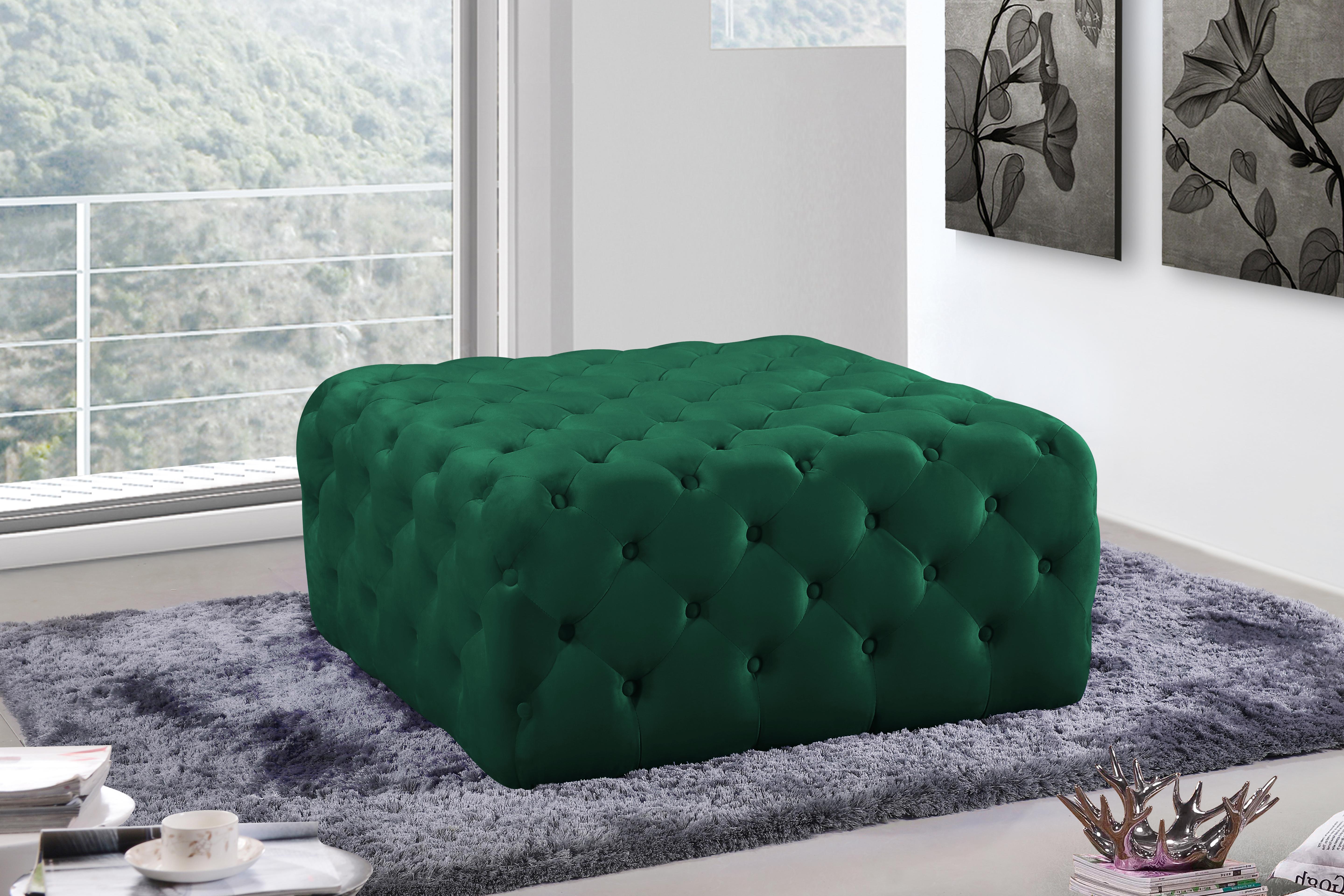 Ariel Green Velvet Ottoman/Bench - Image 2