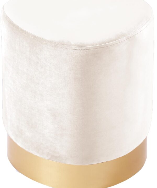 Heart Cream Velvet Ottoman/Stool