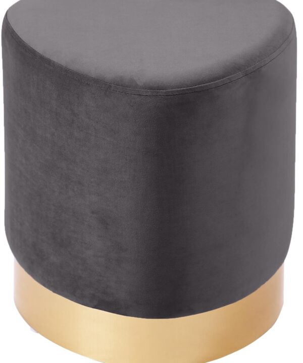 Heart Grey Velvet Ottoman/Stool